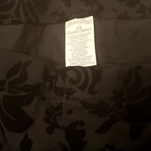 Faded Glory Pull-on Black Flocked Leggings Size 4X